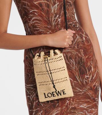 Paula's Ibiza raffia pouch with strap | Loewe