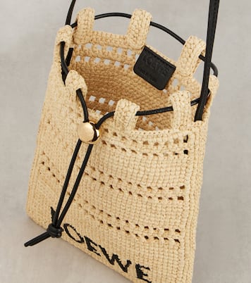 Paula's Ibiza raffia pouch with strap | Loewe