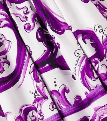 Majolica smocked cotton poplin dress | Dolce&Gabbana Kids