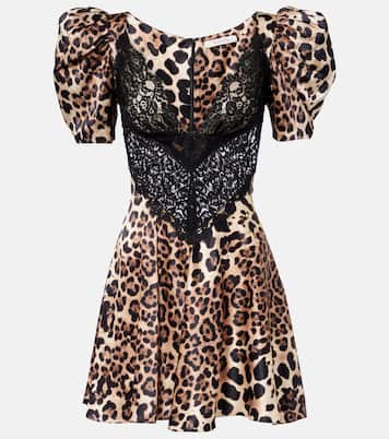 Minikleid aus Seidensatin mit Spitze | Rodarte