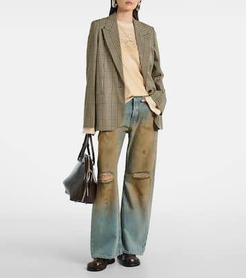 2021F distressed mid-rise wide-leg jeans | Acne Studios