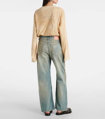 2021F distressed mid-rise wide-leg jeans | Acne Studios