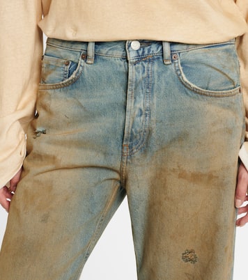 2021F distressed mid-rise wide-leg jeans | Acne Studios