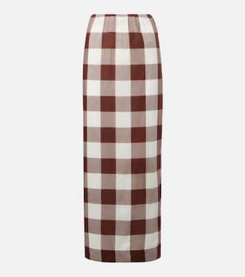 Mira gingham cotton maxi skirt | Posse