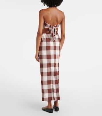 Mira gingham cotton maxi skirt | Posse
