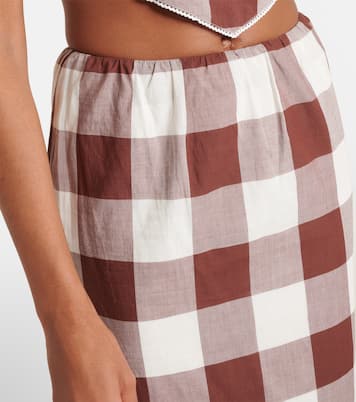 Mira gingham cotton maxi skirt | Posse