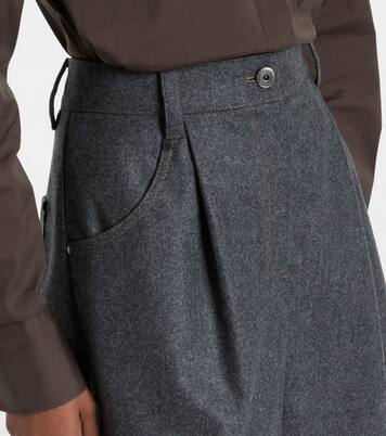 High-rise virgin wool shorts | Brunello Cucinelli