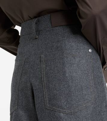 High-rise virgin wool shorts | Brunello Cucinelli