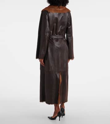 Shearling-lined leather wrap coat | Magda Butrym