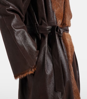 Shearling-lined leather wrap coat | Magda Butrym