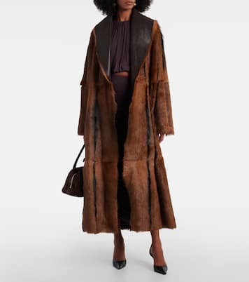 Shearling-lined leather wrap coat | Magda Butrym