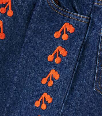 Cherries embroidered jeans | Tinycottons