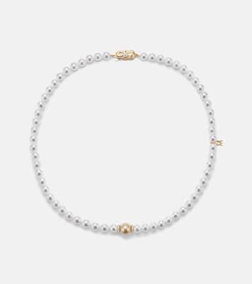 18kt gold necklace with pearls and diamonds | Mikimoto