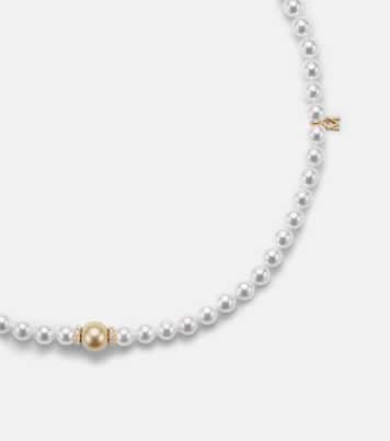 18kt gold necklace with pearls and diamonds | Mikimoto