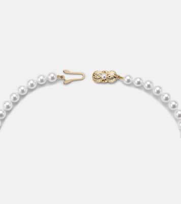 18kt gold necklace with pearls and diamonds | Mikimoto