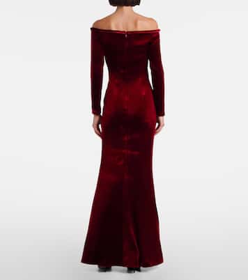 Off-Shoulder-Robe aus Samt | Roland Mouret