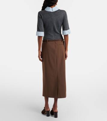 Layered wool-blend midi dress | Staud