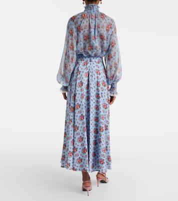 Floral silk-blend midi skirt | Dolce&Gabbana