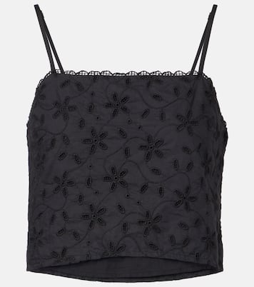 Salma embroidered cropped cotton top | Posse