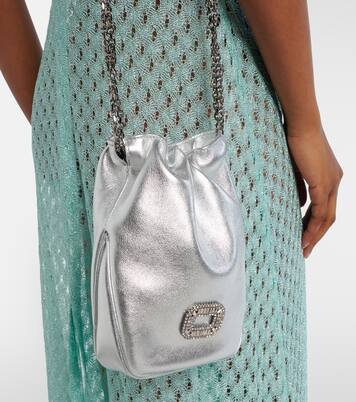 Bucket Bag Pilgrim Nano aus Metallic-Leder | Roger Vivier