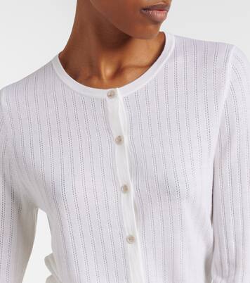 Pointelle virgin wool cardigan | Jardin des Orangers