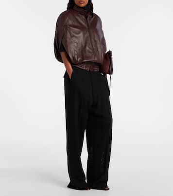 Caped leather bomber jacket | Phoebe Philo