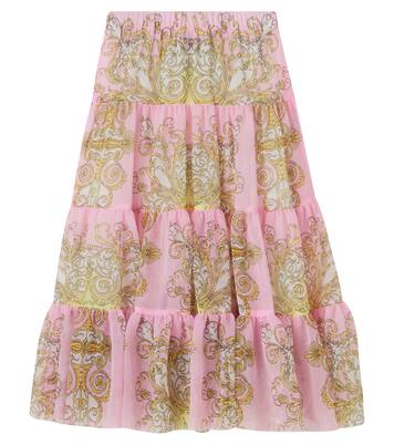 Barocco tiered skirt | Versace Kids