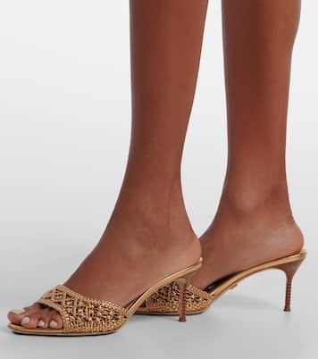 Woven metallic leather mules | Veronica Beard