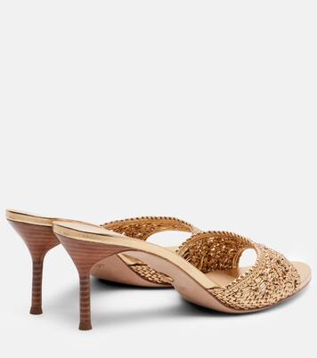 Woven metallic leather mules | Veronica Beard