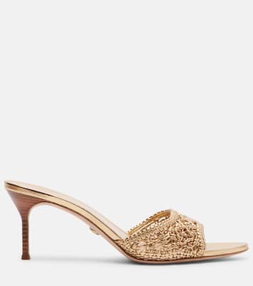 Woven metallic leather mules | Veronica Beard