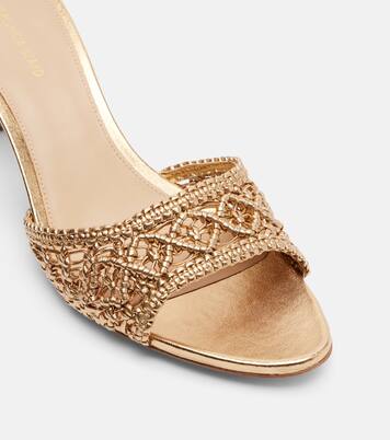 Woven metallic leather mules | Veronica Beard