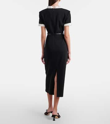 فستان ميدي من الكريب بحزام | Self-Portrait