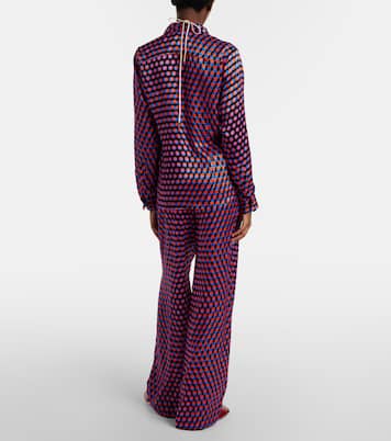Pantaloni a gamba larga in seta a pois | Dries Van Noten