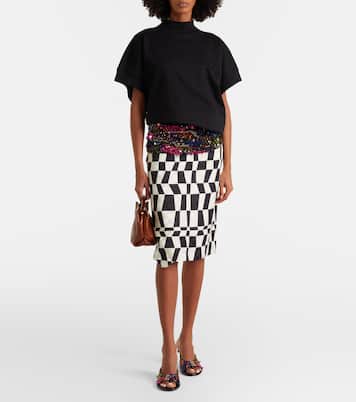 Wedge-Pantoletten 75 aus Leder mit Pailletten | Dries Van Noten