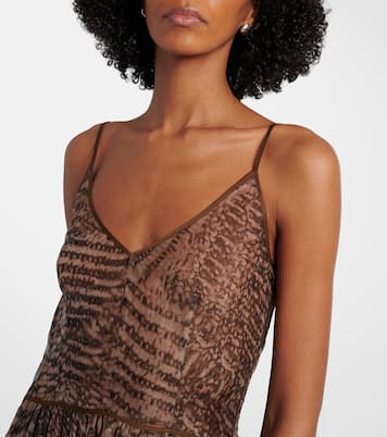 Printed semi-sheer silk maxi dress | Jacques Wei