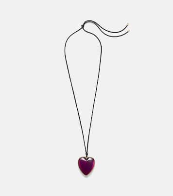 14kt gold-plated and leather necklace with quartz | Jennifer Fisher