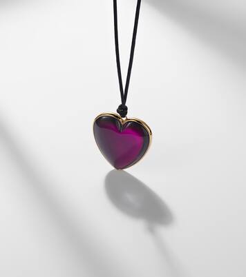 14kt gold-plated and leather necklace with quartz | Jennifer Fisher