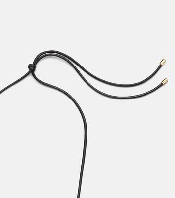 14kt gold-plated and leather necklace with quartz | Jennifer Fisher