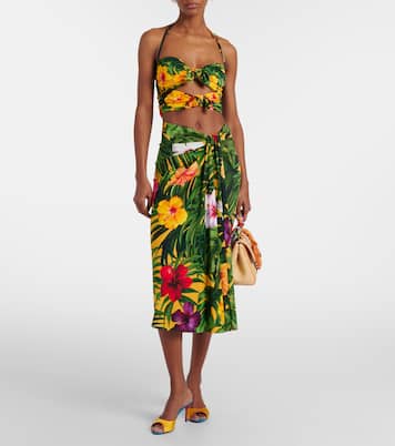 Falda midi floral drapeada | Dolce&Gabbana