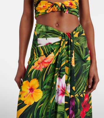 Falda midi floral drapeada | Dolce&Gabbana