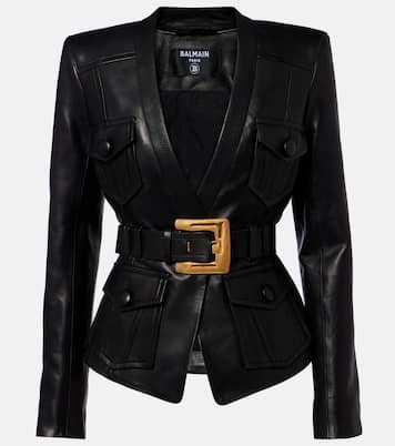 Belted leather jacket | Balmain