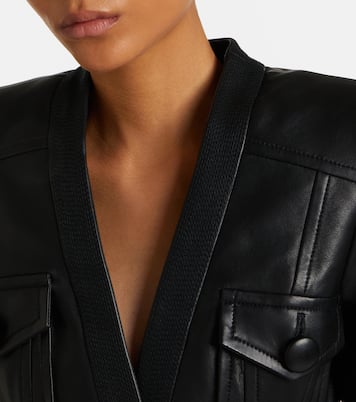Belted leather jacket | Balmain