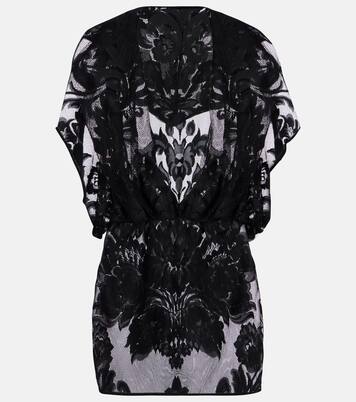 Hooded floral mesh minidress | Norma Kamali