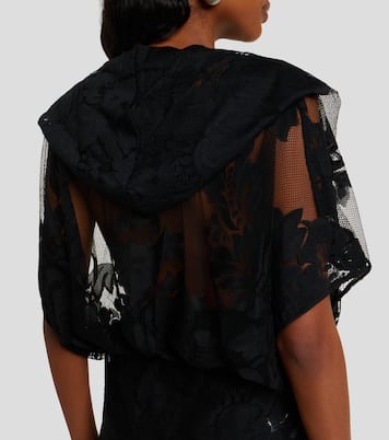 Hooded floral mesh minidress | Norma Kamali