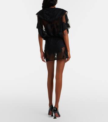 Hooded floral mesh minidress | Norma Kamali