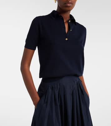Cotton, silk, and cashmere polo sweater | 'S Max Mara