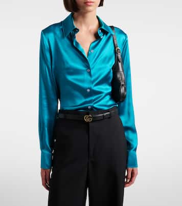 Camicia in raso di seta | Gucci