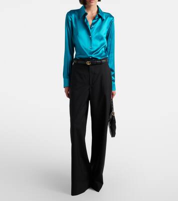 Camicia in raso di seta | Gucci