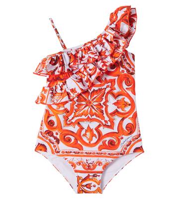 Printed ruffled swimsuit | Dolce&Gabbana Kids