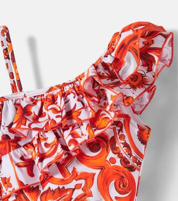 Printed ruffled swimsuit | Dolce&Gabbana Kids